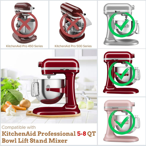 Bamboo Sliding Mat for Kitchenaid Mixer, Compatible with 5-8 Qt Bowl Lift Stand Mixer, Kitchen Appliance Slider Mat