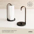 Countertop, Umbra Bellwood Paper Towel Holder for Kitchen with Real Wood Stand and Weighted Metal Base, Black/Walnut