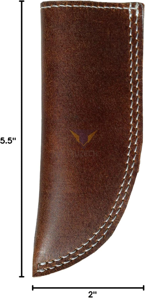 Tuzech Handmade Leather Hot Handle - Pan Handle Potholder, Double Layered Stitched for Metal Skillet Grips
