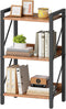 HOOBRO Bookshelf, 3-Tier Industrial Bookcase, Book Shelf Storage Organizer, Small Bookshelf with