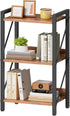 HOOBRO Bookshelf, 3-Tier Industrial Bookcase, Book Shelf Storage Organizer, Small Bookshelf with