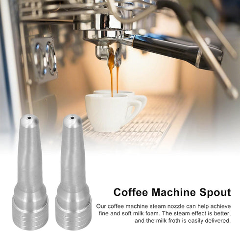 2Pcs Stainless Steel Coffee Machine Steam Nozzle, Suitable for Home Kitchen Cafe Milk Foam
