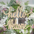 Hello Welcome Wood Sign Cutout, Wooden Letter Sign DIY Block Words for Home Door Wall Art Decoration