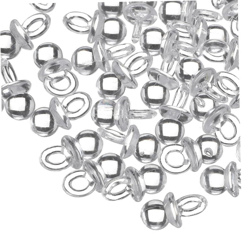 ULTNICE 50 Pack Newborn Pacifiers Acrylic Baby Shower Favors DIY Baby Accessories Mini Pacifiers for Shower Games