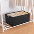 Foldable Cotton Linen Fabric Storage Bin Box with Wooden Handles, Decorative Home Laundry Organizer for Clothes, Blanket