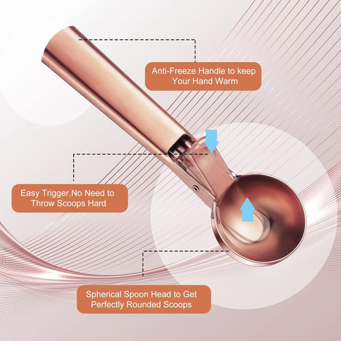 3 Frozen Skylety Pcs Ice Cream Scoops with Trigger Multiple Size Ice Cream Scooper Stainless Steel Cookie Scoop