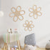 Maitys Set 3, Boho Wall Decor of Wood & Rattan Daisy Flower Wall Hanging Art, Boho Nursery Decor for Bedroom Living