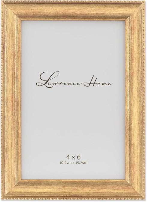 Lawrence Frames Classic Bead Picture Frame, 4x6, Gold