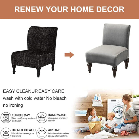 Armless Eco-Ancheng Chair Slipcover - Removable, Washable, Printed Covers for Living & Dining Room