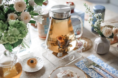 2-in-1 (40 Oz) Teabloom One-Touch Tea Maker, Teapot and Kettle with Stainless Steel Filter Lid for Loose Tea Stain-Free
