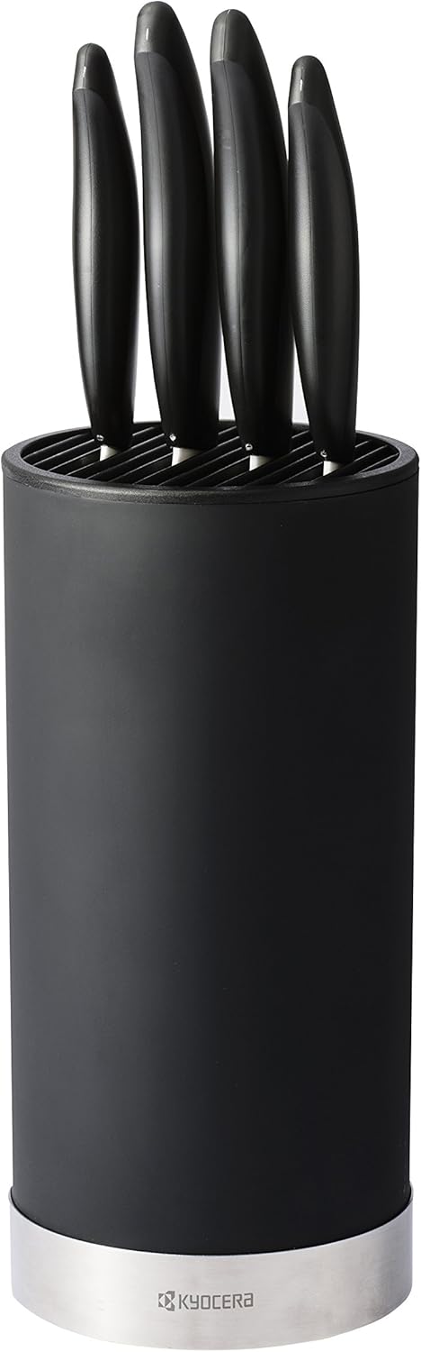 Kyocera KB-U-BK Universal Round Knife Block, Soft Touch, 8.8" x 4.3", Black