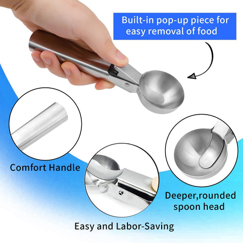 Frozen Stainless Steel Ice Cream Scoop,Cookie Scoop for Yogurt Gelatos Sundaes