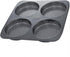Hamburger Bun Pan, 5 Inch Non-Stick Carbon Steel Mold, 4 Cup Big Baking Pan for Homemade Buns