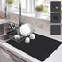 Drying Mat for Kitchen Countertops, Absorbent Rubber Backed Dish Drying Mat (Black, 16"x24")