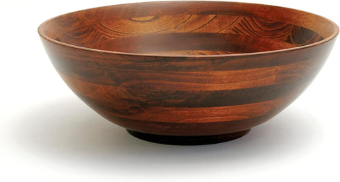 Lipper International Footed Serving Bowl, Beechwood Cherry Finished, Large, 13.75" Diameter x 5" Height, Single Bowl,