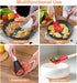 2PCS Kitchen Cooking Spoon Set, Multifunctional Skimmer Scoop Food Strainers, Non-stick Small Spatula (Black and Red)