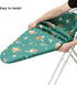 Ironing Board Cover and Pad Standard Size 15" x 54", Cotton with Scorch Resistant Thick Padding, Green+Flowers, 3 Pairs