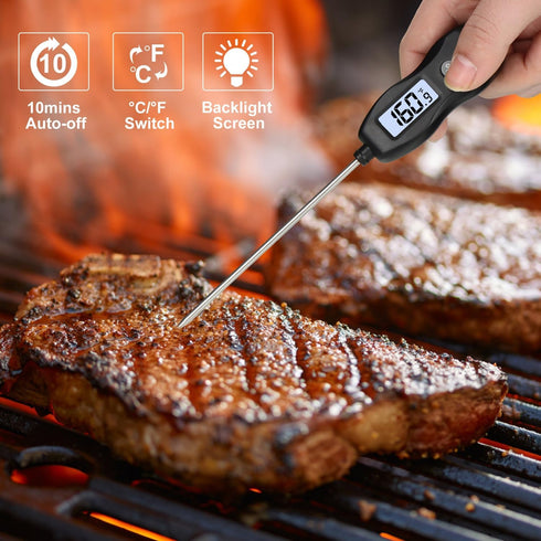 Waterproof Digital Meat Thermometer with Backlight, Instant Read Food Thermometer for Cooking, Grilling, BBQ