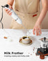 Sangcon Immersion Blender Handheld - 400W Electric 3-in-1 Stick Blender with Whisk, Milk Frother Attachments, White