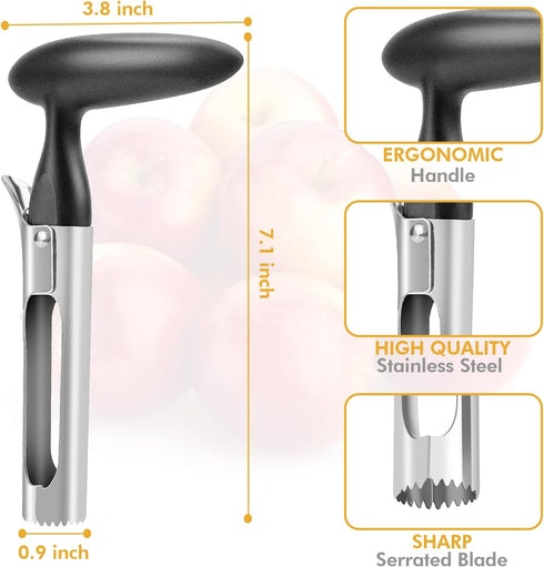 PTNITWO Apple Corer, Premium Stainless Steel Apple Corer Tool,Sturdy Ergonomic Handle, Easy to Use and Clean
