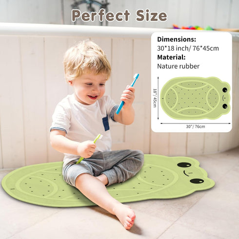 JOYCANO 18mm 30"x18" Upgraded Kids Bathtub Mat Non Slip, Low-Odor Natural Rubber Bath Mat with Strong Suction Cups