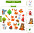 20 PCS Woodland Animals Thick Gel Clings - Window Decals Stickers for Kids, Toddlers, and Adults Home Nursery