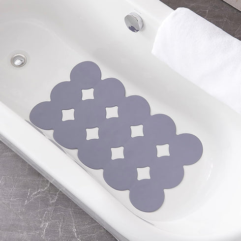 Patented Non Slip Bathtub Mat with Strong Suction Cups, Soft Natural Rubber Bath Mat for Inside Tub