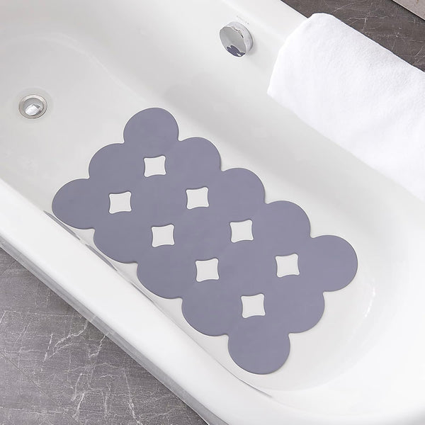 Patented Non Slip Bathtub Mat with Strong Suction Cups, Soft Natural Rubber Bath Mat for Inside Tub