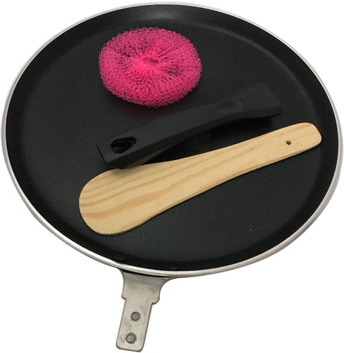 Nonstick Dosa tawa Crepe Pancake Pan Tawa Indian Style Round Griddle Non-Stick Griddle Dosa Pan Cookware Pan Dosa Flat Tava Griddle Griddle,Dosa Pan Thickness 4 mm Size 11 Inches (Bl by YADNESH