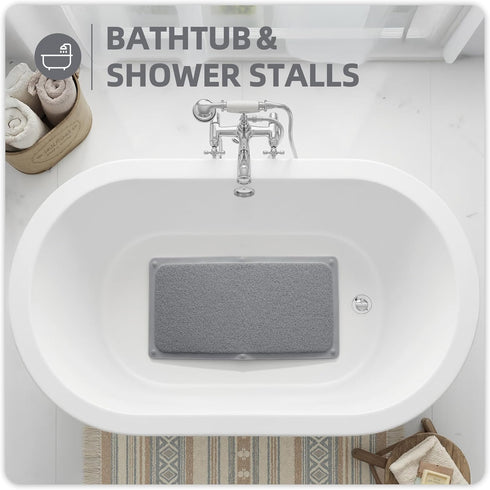 Tub,Shower,Bathroom.24''x24'' Upgraded Non Slip Shower Mat,Anti Slip Bathtub Mat with Suction Cups,Scrubber Mats,Easy