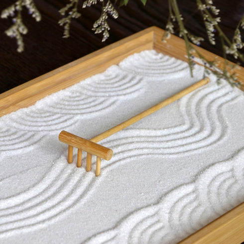 Mini Zen Garden Rake Tool - Japanese Tabletop Rock Sand Garden Tools Accessories Desktop Meditation Zen Decor Zen Gifts