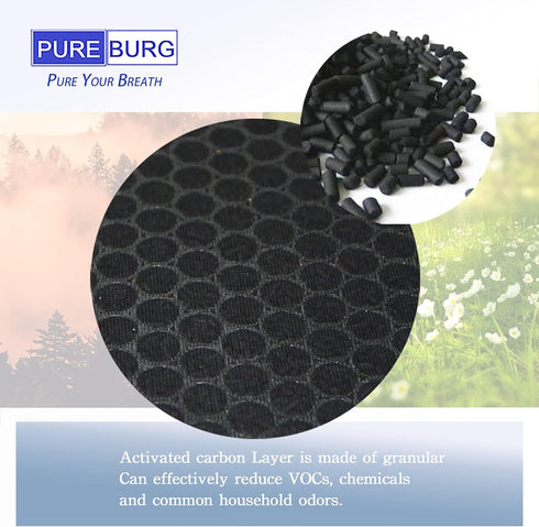 PUREBURG BAP20-HF Replacement Filters for Bagotte BAP20 Air Purifier, 2-Pack H13 HEPA Activated Carbon