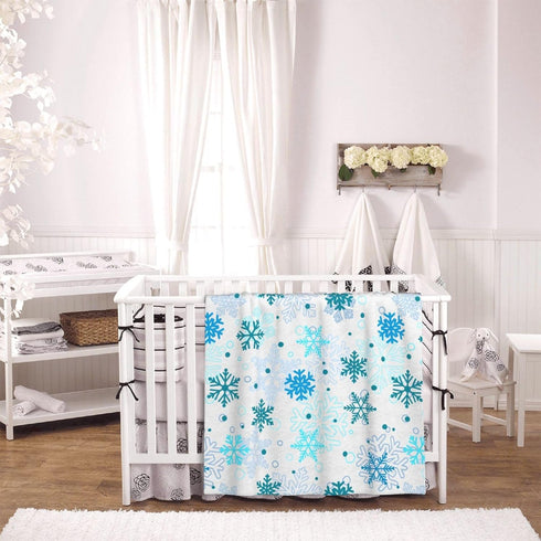 Perinsto 80"X60" Christmas Winter Snowflakes Throw Blanket Ultra Soft Warm All Season Decorative Fleece Blankets