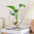 Bulb Marbrasse Desktop Glass Vase, Glass Vases for Holder, Creative Bird with Heart Planter Vase, Plant Terrarium Metal