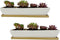 White Succulent Planter Pot Set of 2 - 11.1x2.36x1.77 Inch Long Rectangular Modern Ceramic with Saucer for Office