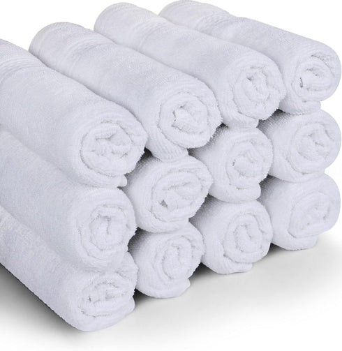 12 Pack Set, 12 12 Inches, 100% Utopia Towels Premium Wash Cloths by Cotton Ring Spun, Highly Absorbent and Soft Feel