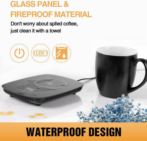 Coffee Mug Warmer with 3 Temperature Settings, Adjustable Beverage Warmer with Auto Shut Off (Without Mug)