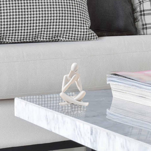 HyabDiop Bookshelf Decor Thinker Statue - Abstract Style Thinker Sculptures Modern Aesthetic Figurine Decoration