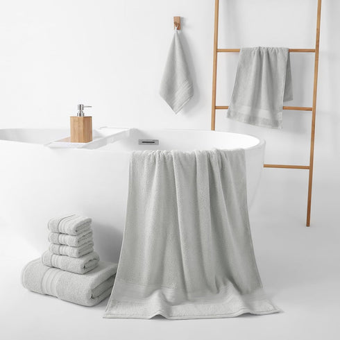 8 Set 100% Set 2 2 4 600 Sets, REDKISS Piece Grey Towels - Cotton Towels with Large Bath Towels, Hand, Washcloths, GSM