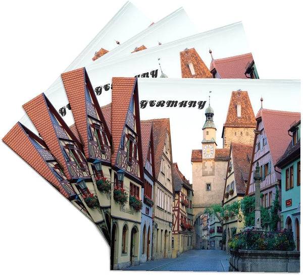 Quaint Rothenburg Germany Ceramic Tile Coasters, Set of 4 by 3dRose CST_80866_3