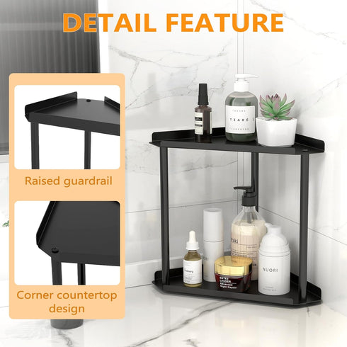 2 Counter Countertop Counter Jesginboo Tier Bathroom Organizer, Vanity Organizer Corner Shelf, Skincare, Makeup