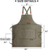 Aprons for Men Women: Cotton Canvas Cross Back Apron with Large Pockets and Adjustable Straps for Baking