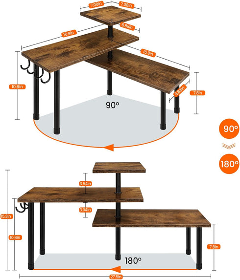 Homode Kitchen Countertop Organizer Corner Shelf, 3 Tier Space Saving for Kitchen Counter