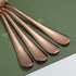 Rose Gold Serving Spoons, 4 Pieces Kyraton Titanium Plating, 2 Serving Spoons and 2 Slotted Spoons, Stainless Steel Set