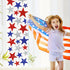 Whaline 96Pcs Glitter Stars Window Clings Patriotic Glitter Blue Red White Stars Window Stickers Double-Sided 4th of July Window Decals for Independence Memorial Day Patriotic Party Supplies, 6 Sheets