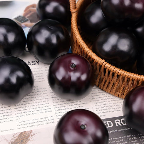 8pcs Gresorth Artificial Realistic Brin Plum Fake Fruit Home Party Decoration Photography Props Model Simulation
