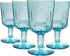 Bormioli Rocco Set of 4 Romantic Stemware Glasses, 10.75 Oz. Colored Crystal Glass, Light Blue, Made in Italy