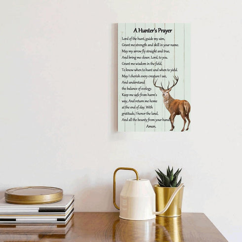 A Hunter's Prayer Deer Wall Art, Inspirational Quotes Canvas Painting for Farmhouse Home Decoration
