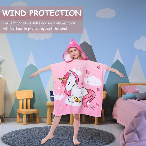 Swimming MOKANI Kids Hooded Poncho Towels, Soft & Absorbent Microfiber Beach Towel, Pool Changing Robe Bathrobe Bath