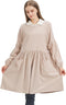 Nanxson Cotton Linen Apron for Women, Long Sleeve Cooking Apron for Gardening, Baking, Housework